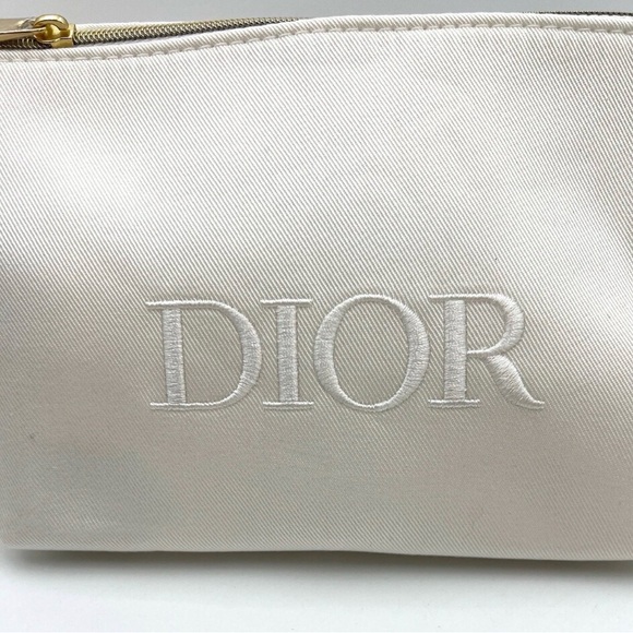Christian Dior White Cosmetic Bag w/ Top Handle- Box Included NIB - Picture 8 of 8